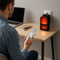 Calefactor Eléctrico Portátil Enchufable 1000W 110-220V con Mando a Distancia – Calor Instantáneo y Seguro